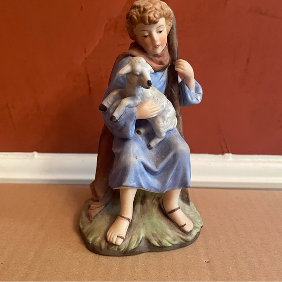 Vintage ROMAN, Inc Pastoral Shepherd Figurine in Blue and Brown 1979 - Picture 2 of 8